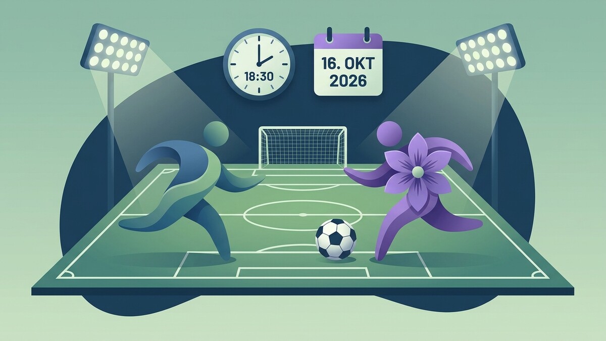 Fußballspiel am 16. Okt. 2026 um 18:30 Uhr auf einem beleuchteten Feld