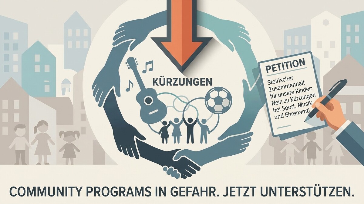 Kürzungen: Petition „Steirischer Zusammenhalt für unsere Kinder“ gegen Einschnitte bei Sport, Musik und Ehrenamt