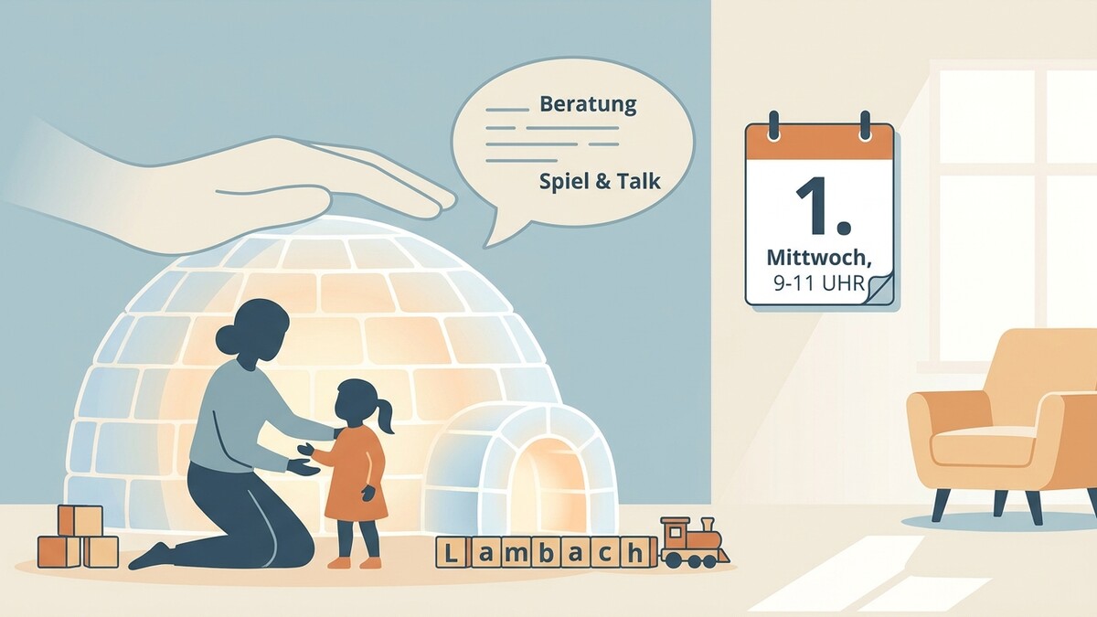 Beratung Spiel & Talk im Iglu mit Mutter und Kind, Kalenderblatt und Sessel in Lambach