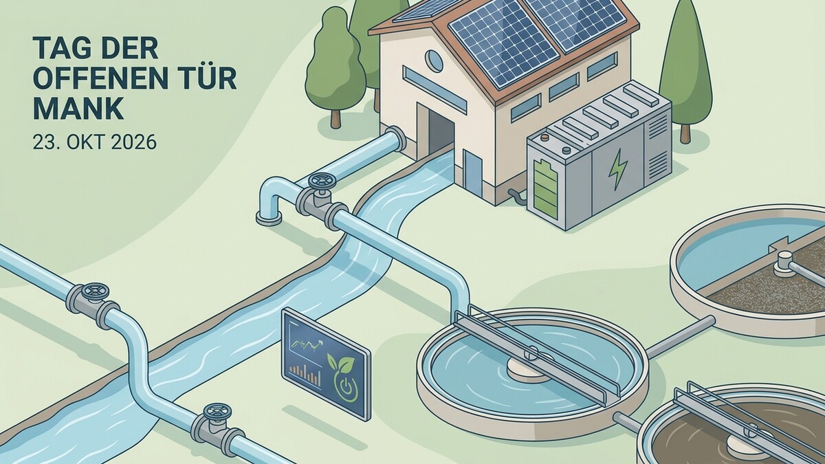 Tag der offenen Tür Mank: Kläranlage mit Solarpanelen und Wasserkraftwerk