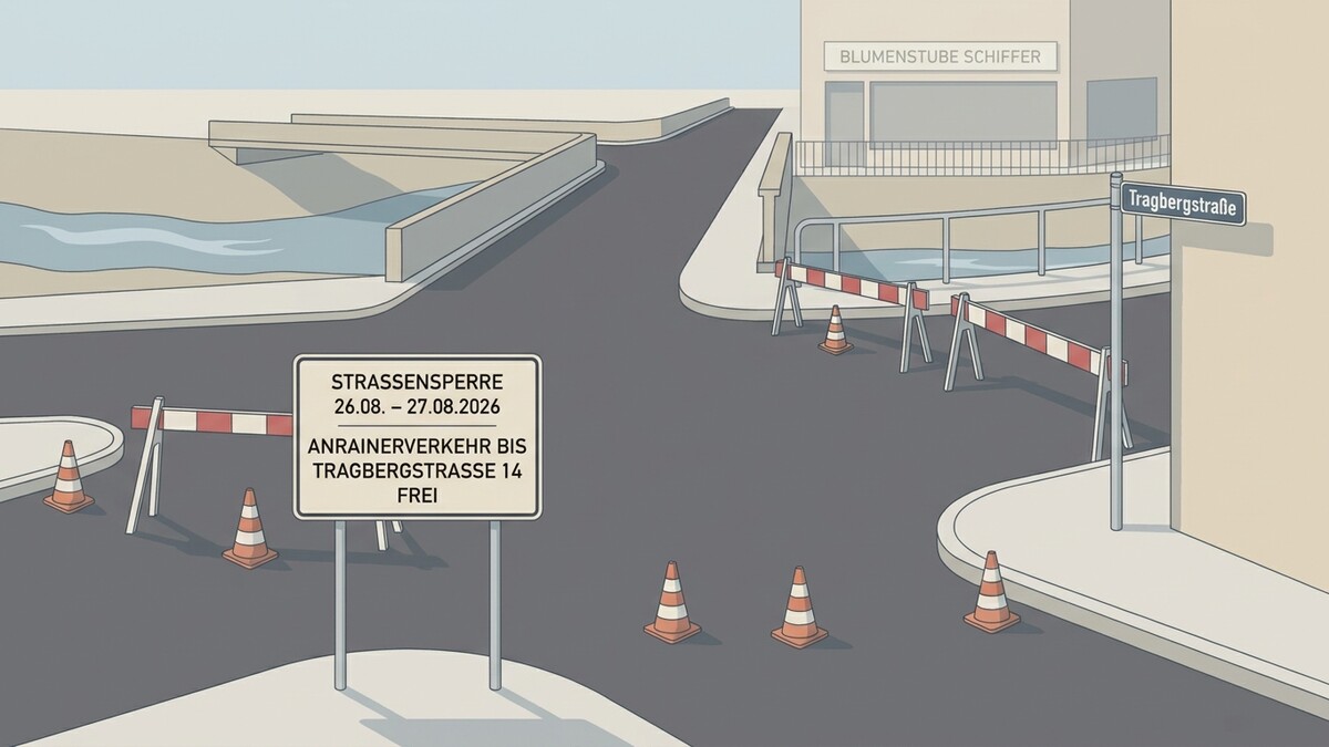 Straßensperre Tragnerbergstraße 14: Anrainerverkehr bis 27.08.2026 frei