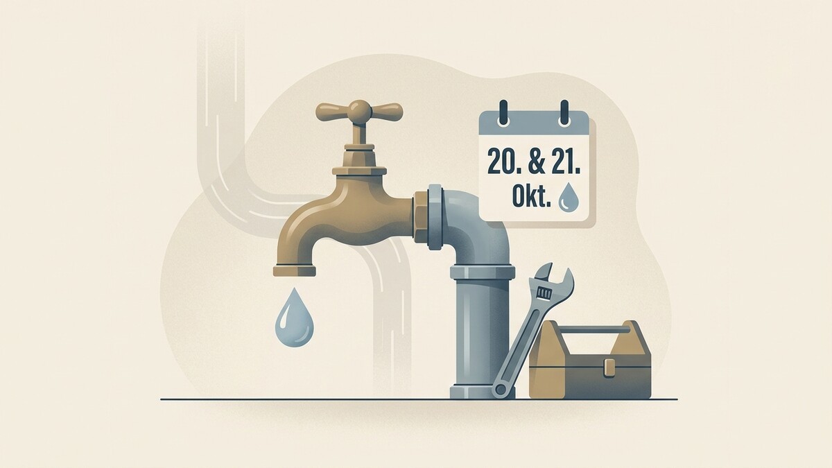 Wasserhahn mit Tropfen, Kalender 20. & 21. Okt., Werkzeug und Werkzeugkasten