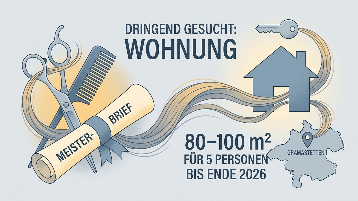 Wohnung gesucht: Meisterbrief, Schere, Kamm, Haus, Schlüssel, Gramastetten, 80-100m², 5 Personen