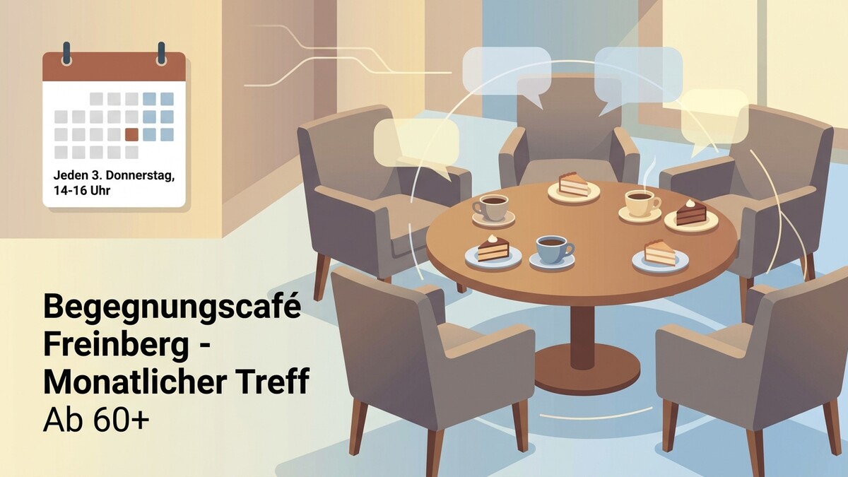 Begegnungscafé Freinberg: Monatlicher Treff für Senioren jeden 3. Donnerstag.