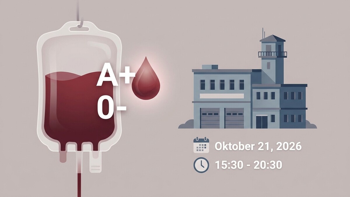 Blutspende am 21. Oktober 2026 von 15:30 bis 20:30 Uhr bei der Feuerwehr