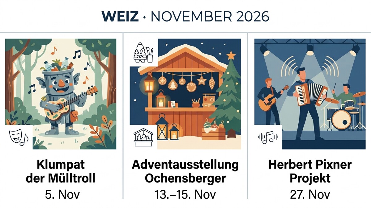 Weiz: Mülltroll Klumpat, Adventausstellung Ochensberger, Herbert Pixner Projekt