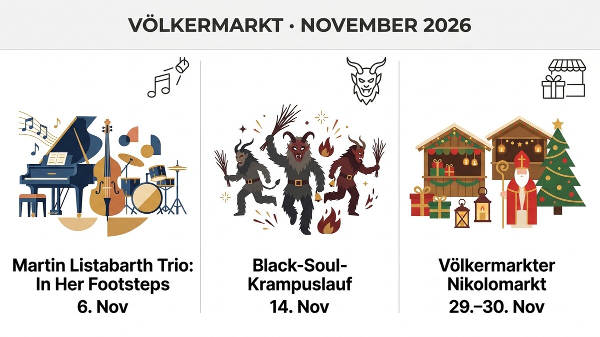 Völkermarkter Veranstaltungen im November 2026: Musik, Krampus und Nikolausmarkt