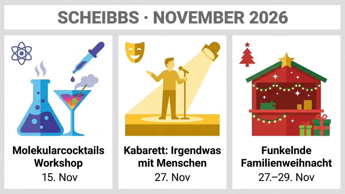 Scheibbs November 2026: Molekularkochkurs, Kabarett und Familienweihnacht