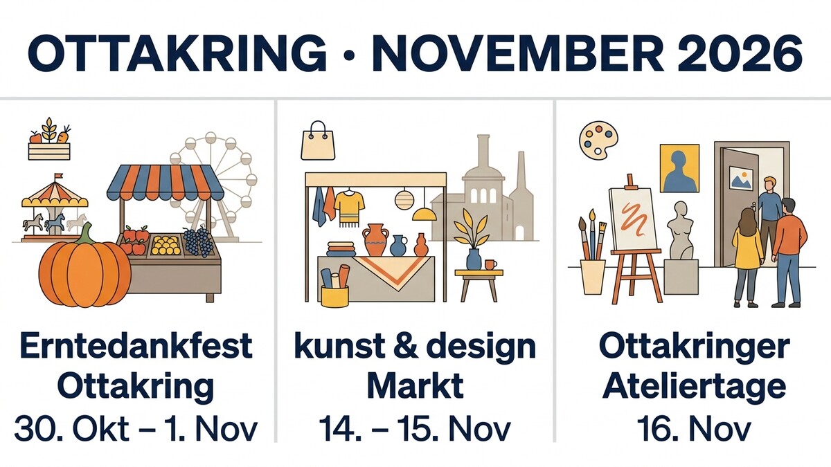 Ottakring November 2026: Erntedankfest, Kunst & Design Markt, Ottakringer Ateliertage