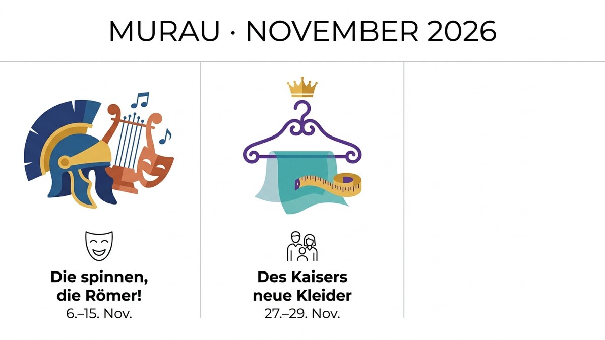 Murau November 2026: Römer-Helm, Leier, Maske und Kaiser-Kleider mit Maßband