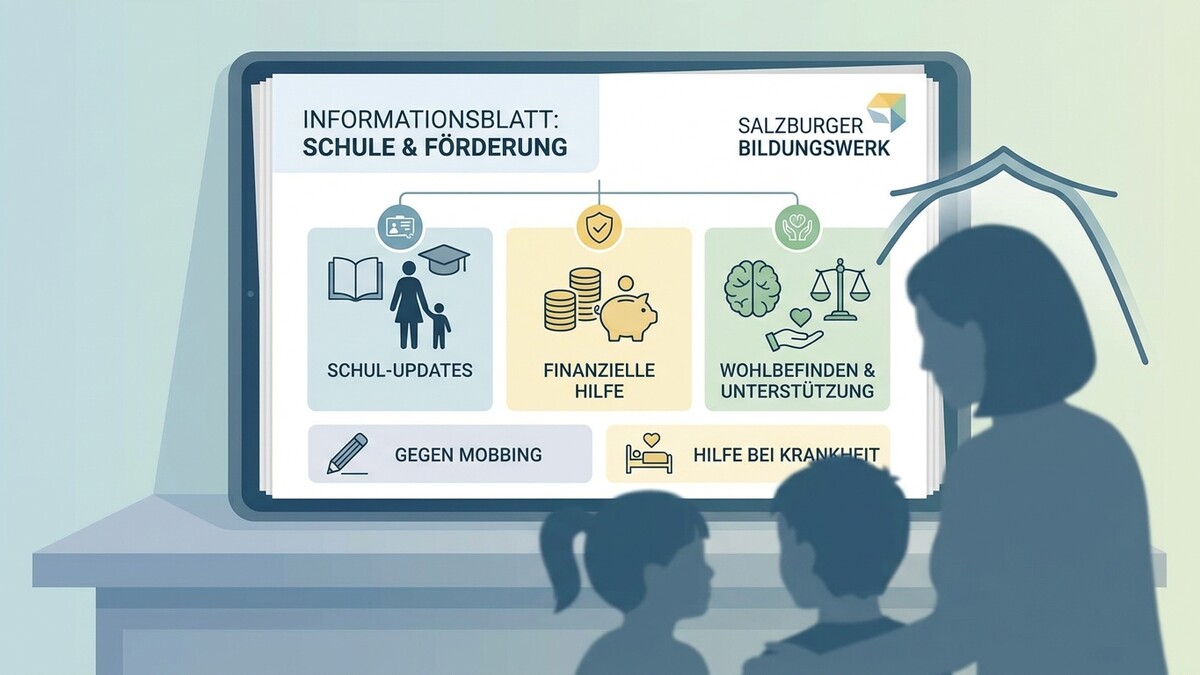 Informationsblatt Schule & Förderung: Schul-Updates, finanzielle Hilfe, Wohlbefinden & Unterstützung