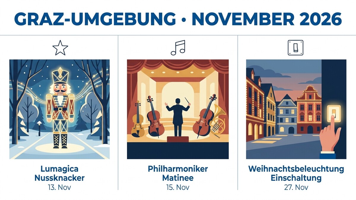 Graz-Umgebung November 2026: Nussknacker, Philharmoniker Matinee, Weihnachtsbeleuchtung