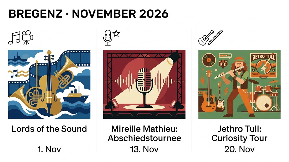 Bregenz November 2026: Lords of the Sound, Mireille Mathieu, Jethro Tull mit Ian Anderson
