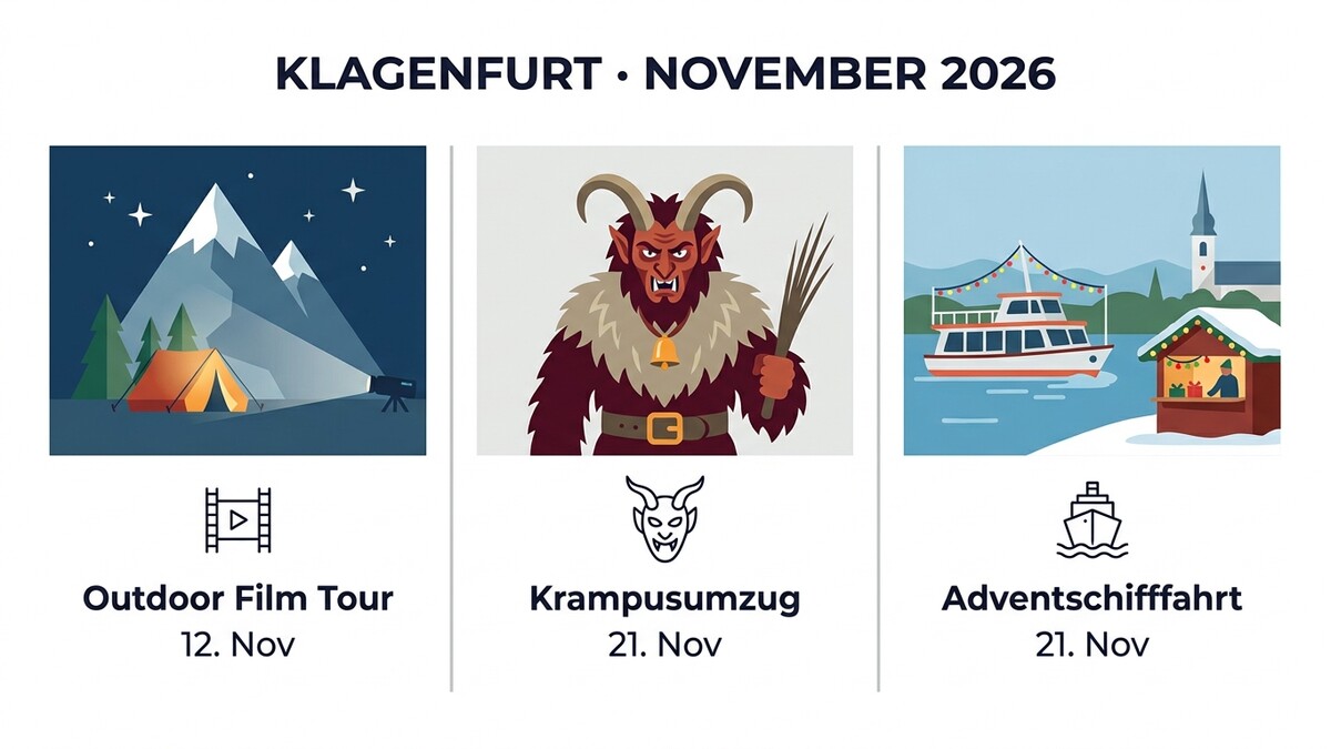 Klagenfurt November 2026: Film, Krampus und Advent am Schiff