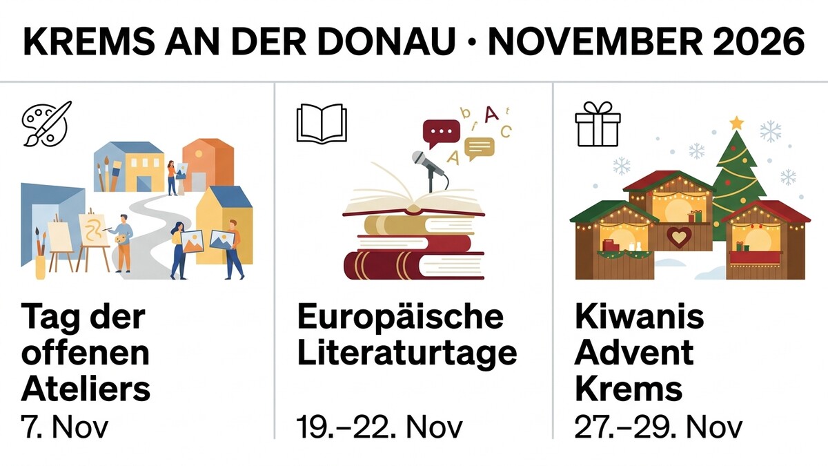 Kremser November 2026: Offene Ateliers, Literaturtage und Adventmarkt