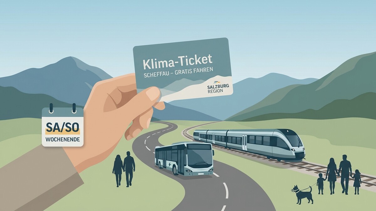 Klima-Ticket Scheffau für Wochenendfahrten in der Salzburg Region mit Zug und Bus