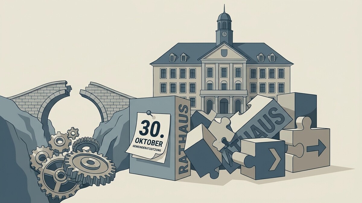Rathaus-Gemeinderatssitzung am 30. Oktober, kaputte Brücke, Zahnräder und Puzzleteile