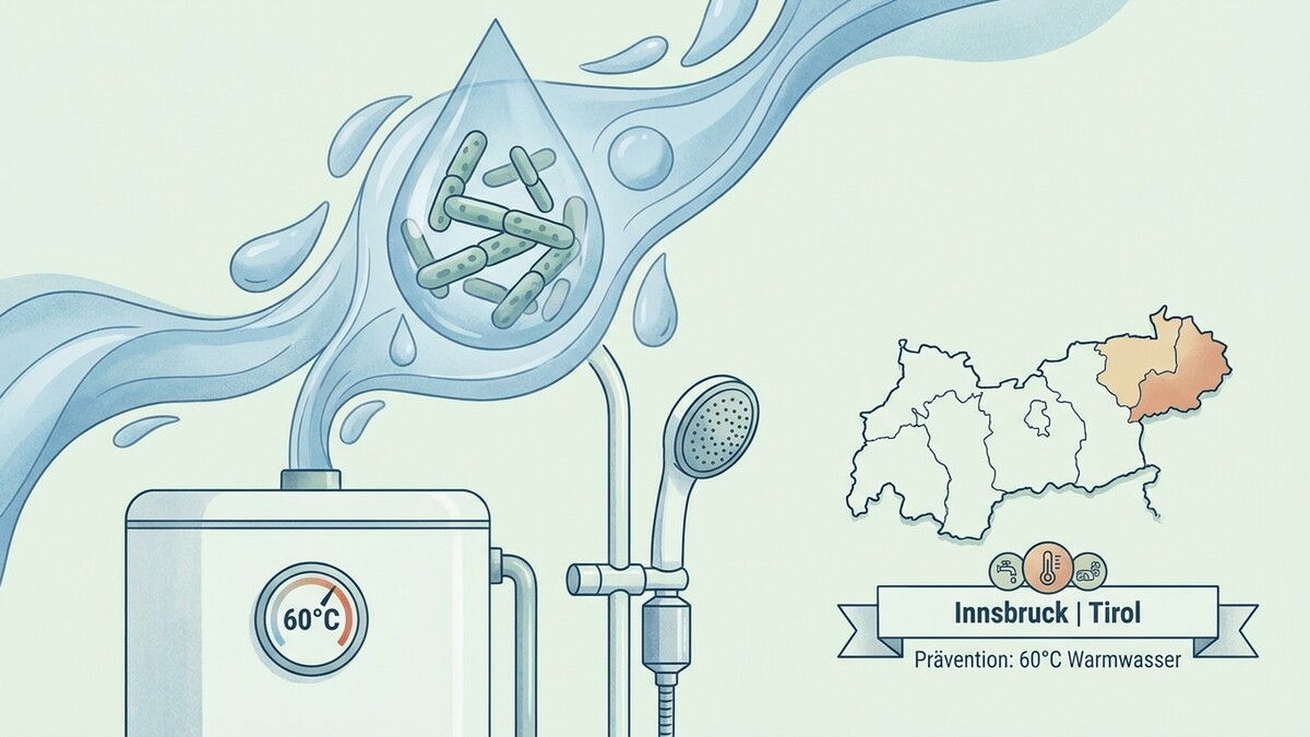 Innsbruck | Tirol: Legionellen in 60°C Warmwasser-Dusche, Karte zeigt Bezirk Kufstein
