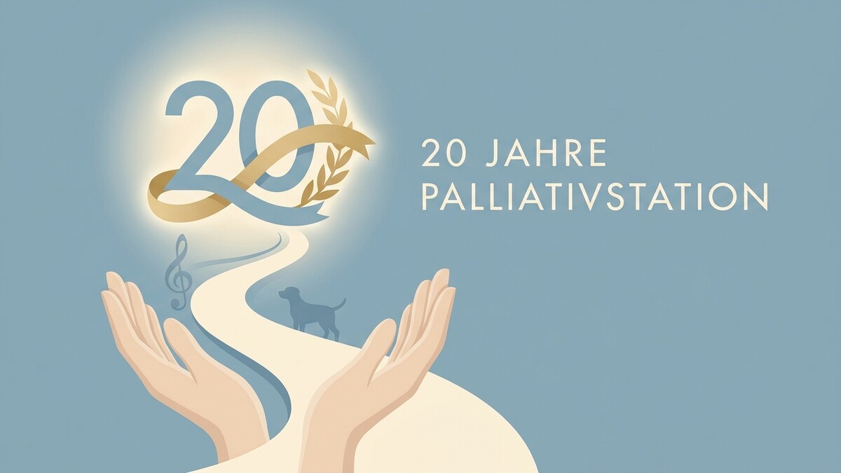 20 Jahre Palliativstation: Hände, Weg, Hund und Notenschlüssel