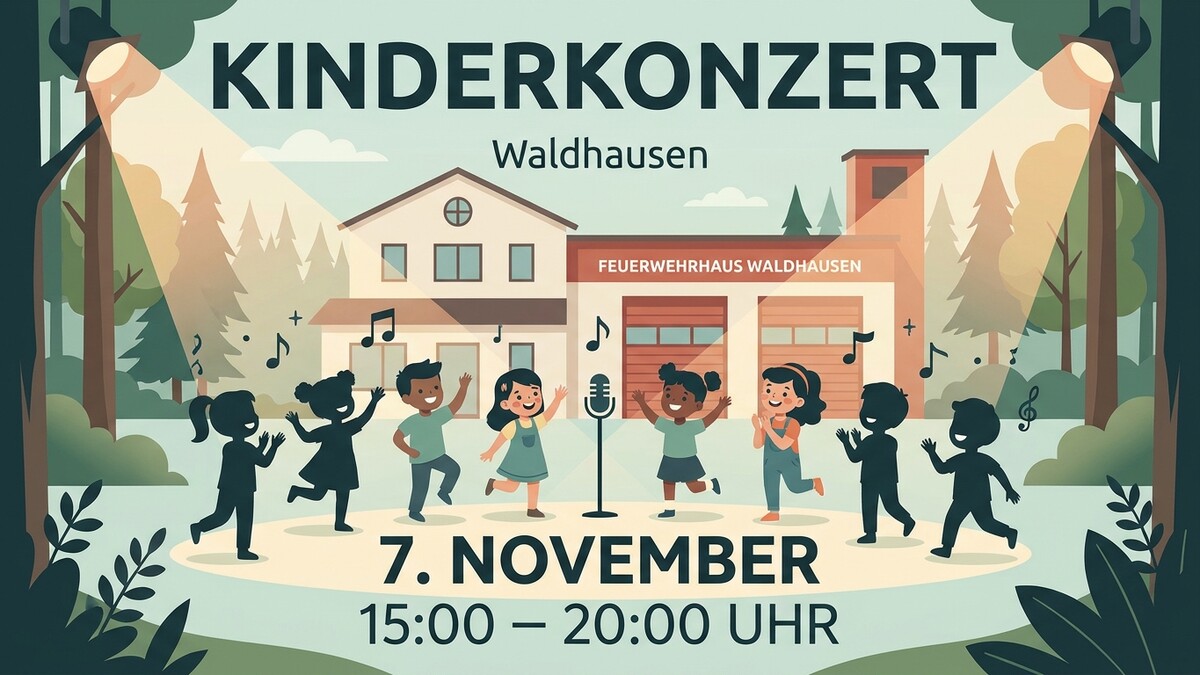 Kinderkonzert Waldhausen mit Kindern vor dem Feuerwehrhaus am 7. November