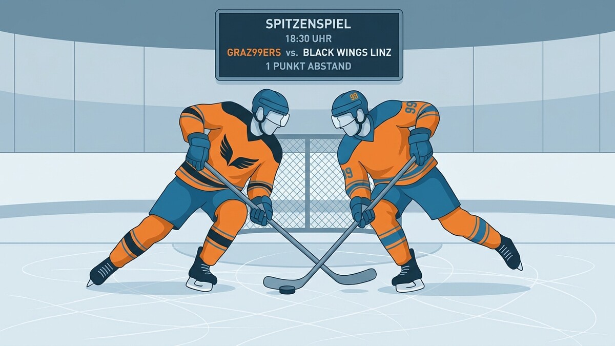 Eishockey: Graz99ers gegen Black Wings Linz, Spitzenspiel mit 1 Punkt Abstand