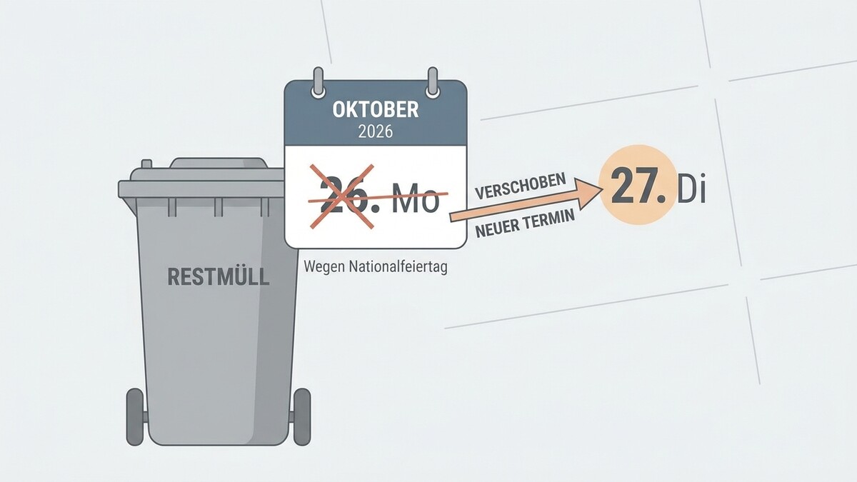 Restmüllabfuhr-Termin im Oktober 2026 verschoben wegen Nationalfeiertag