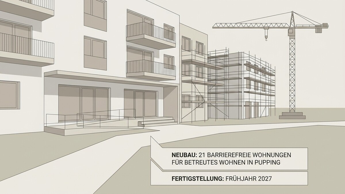 Neubau barrierefreie Wohnungen in Pucking mit Kran