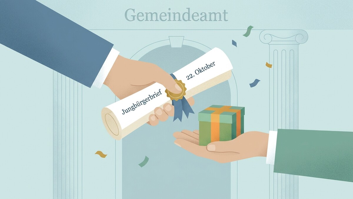 Gemeindeamt übergibt Jungbürgerbrief und Geschenk, 22. Oktober
