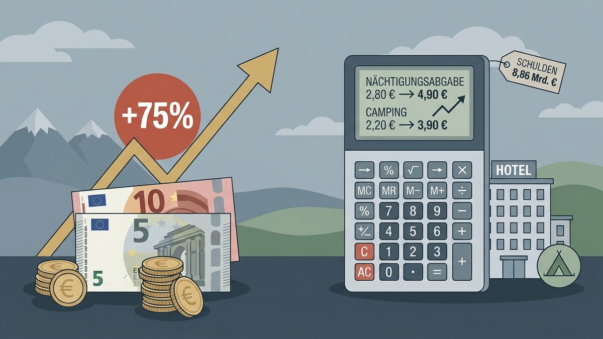 Urlaubsabgabe steigt um 75%, Schulden 8,86 Mrd. €