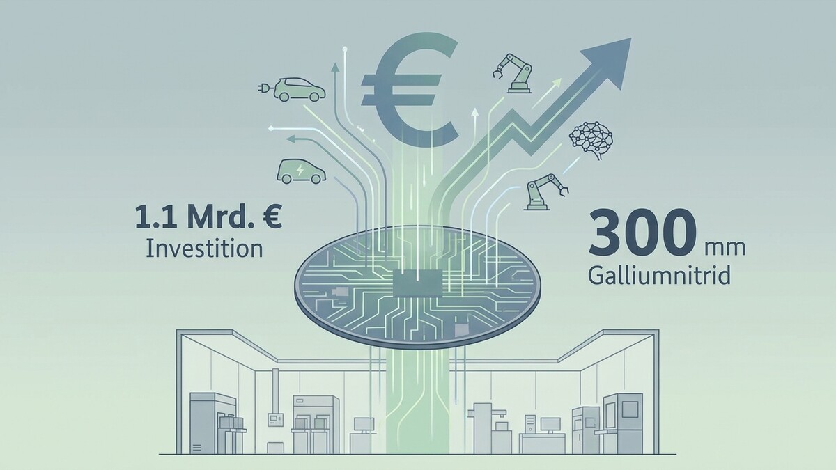 Investition in Galliumnitrid: 1.1 Mrd. € für 300 mm Wafer, E-Autos, Roboter und KI