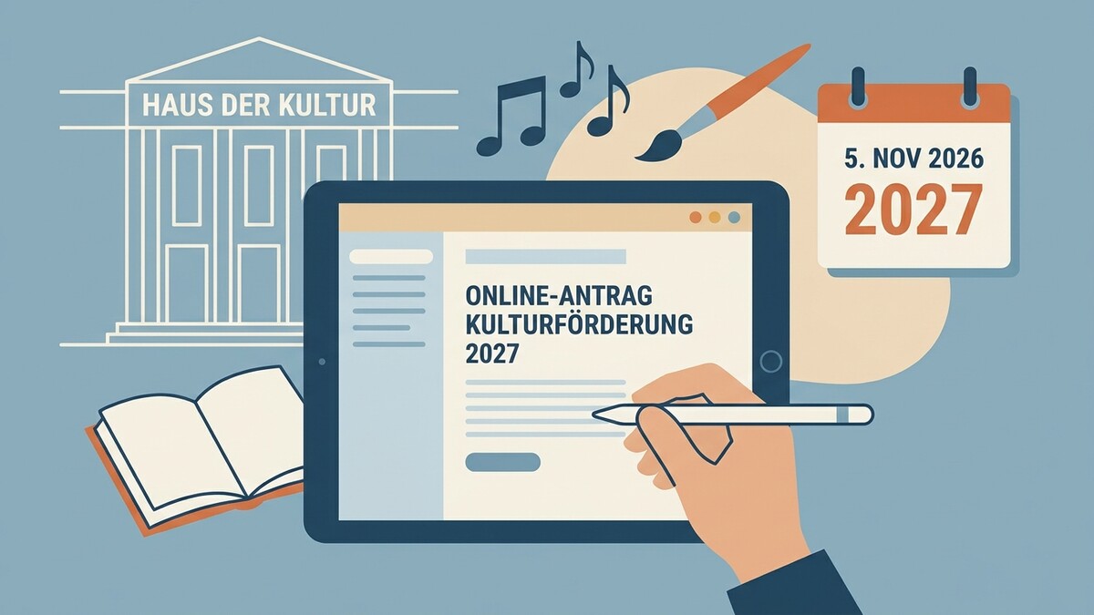 Online-Antrag Kulturförderung 2027 mit Haus der Kultur, Buch und Kalender