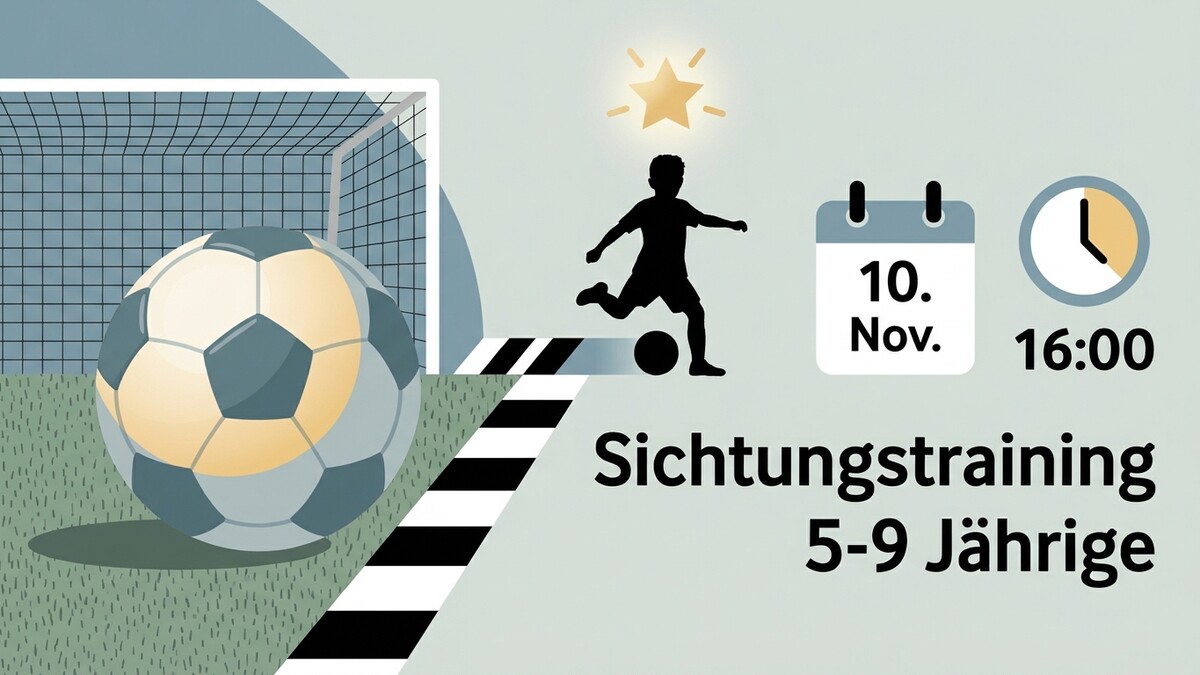 Sichtungstraining 5-9 Jährige am 10. Nov. 16:00 mit Fußball und Tor