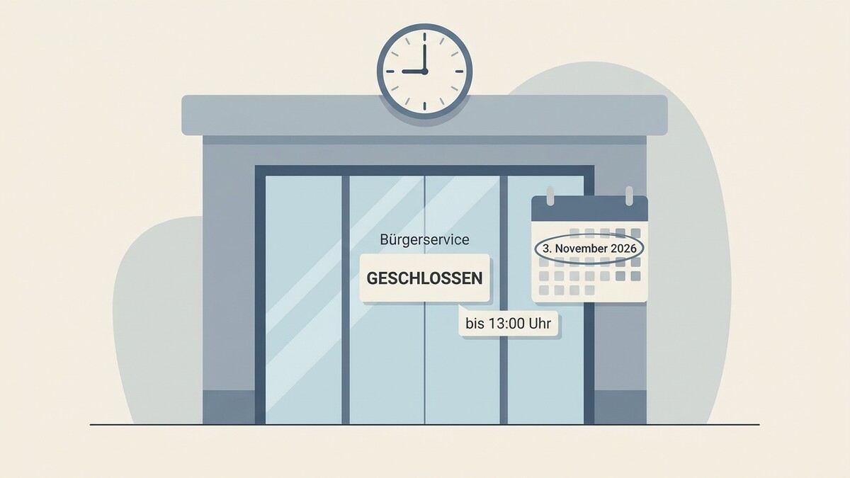 Bürgerservice geschlossen bis 13 Uhr am 3. November 2026