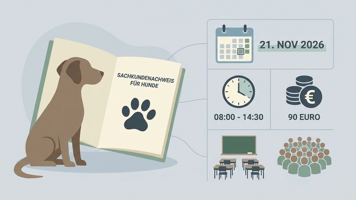 Sachkundenachweis für Hunde: 21. Nov. 2026, 8-14:30 Uhr, 90 Euro