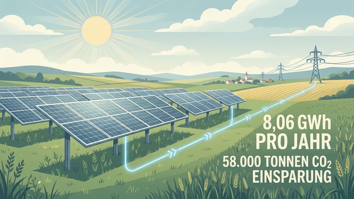 Solarkraftwerk mit 8,06 GWh pro Jahr und 58.000 Tonnen CO₂-Einsparung