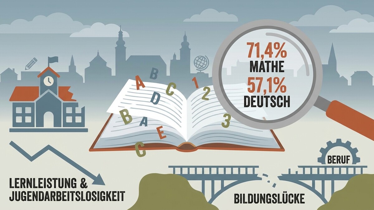 Bildung: Lernleistung, Jugend-Arbeitslosigkeit, Mathe- und Deutschkenntnisse im Vergleich