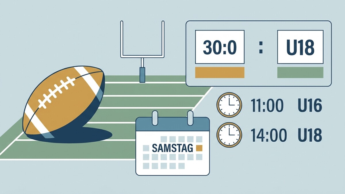 American Football Spielplan: Samstag, 11:00 U16, 14:00 U18