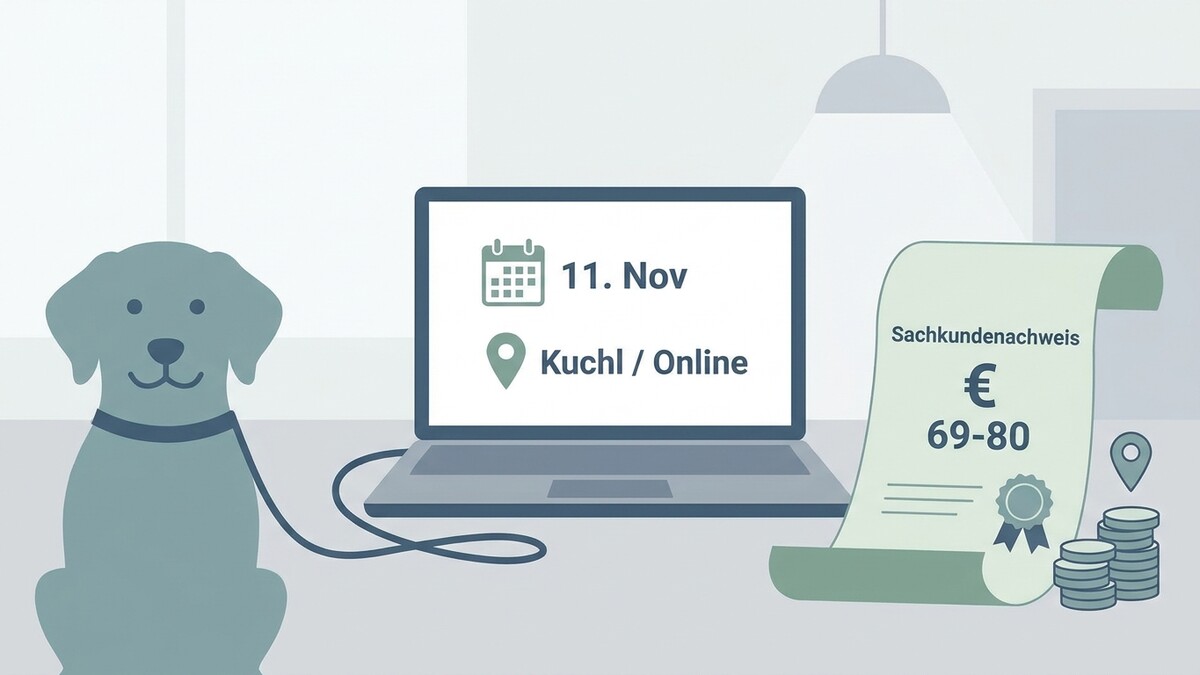 Sachkundenachweis für 69-80€ am 11. Nov in Kuchl/Online mit Hund