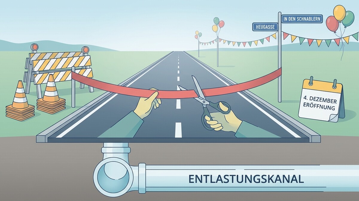 Eröffnungsband wird am 4. Dezember durchschnitten, Heugasse und In den Schnablern.
