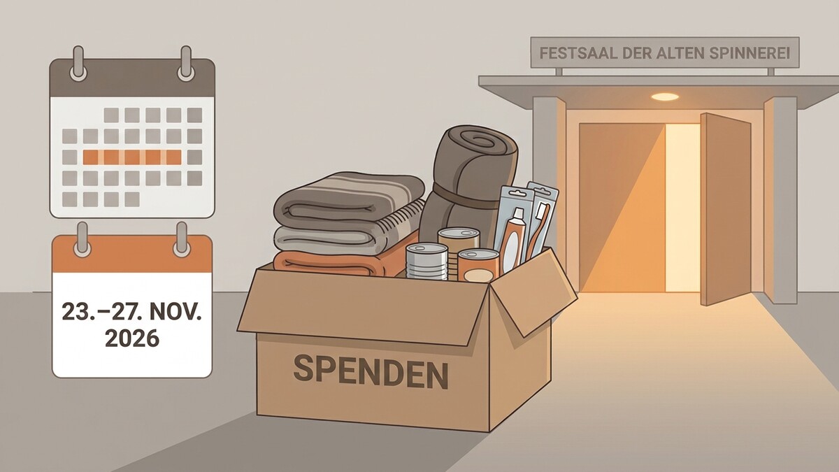 Spendenaktion im Festsaal der Alten Spinnerei vom 23. bis 27. Nov. 2026