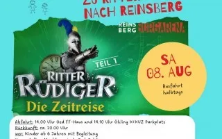 Ritter Rudiger die Zeitreise: Ritter in Rüstung mit Uhr vor Bergkulisse, Rittenberg Burgarenen, Sa 08. Aug