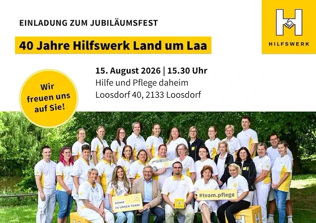 Hilfswerk Land um Laa feiert 40 Jahre mit Teamfoto in Loosdorf