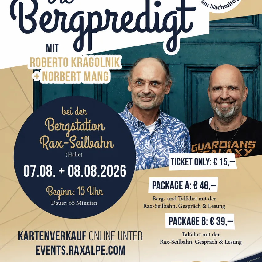Roberto Kragolnik und Norbert Mang bei der Bergstation Rax-Seilbahn in Reichenau an der Rax.