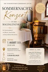 Sommernachtskonzert Magdalenenkapelle Immersdorf an der Donau mit Florian Neulinger an der Orgel