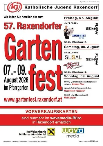 Raxendorfer Gartenfest 2026 mit Andreas Chor und Musikverein Raxendorf