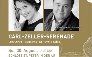 Carl-Zeller-Serenade mit Sopranistin und Tenor vor Schloss St. Peter in der Au.